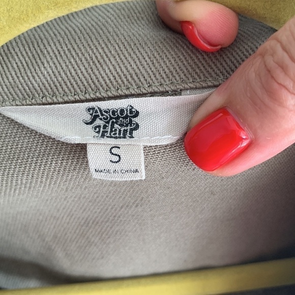 Ascot & Hart Green Army Jacket hand painted with graphic details, size S - Picture 7 of 16